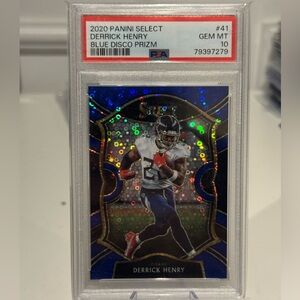 2020 Derrick Henry /25 Blue Disco Panini Select Prizm PSA 10